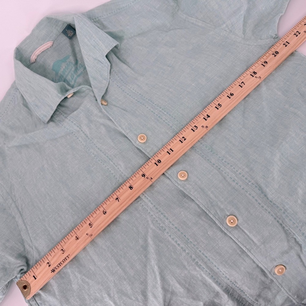 Tommy Bahama Mens Linen Shirt Seafoam Green Size Small Button Down Short Sleeve - Picture 4 of 6